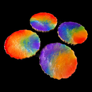 Round Rainbow Coasters