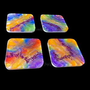 Square Rainbow Coasters