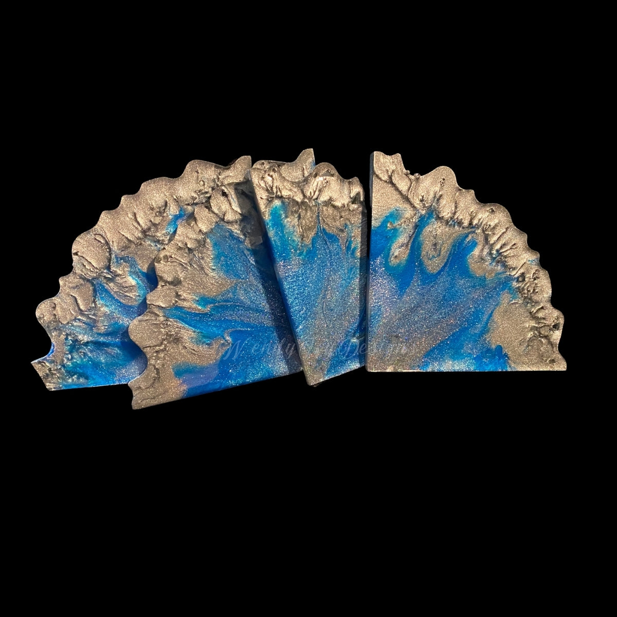 Silver and Blue Agate Coasters